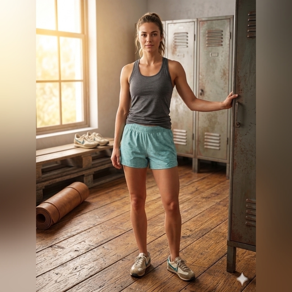 Liberty Pro Women’s Performance Athletic Shorts - Teal Heather Size L (EUC)